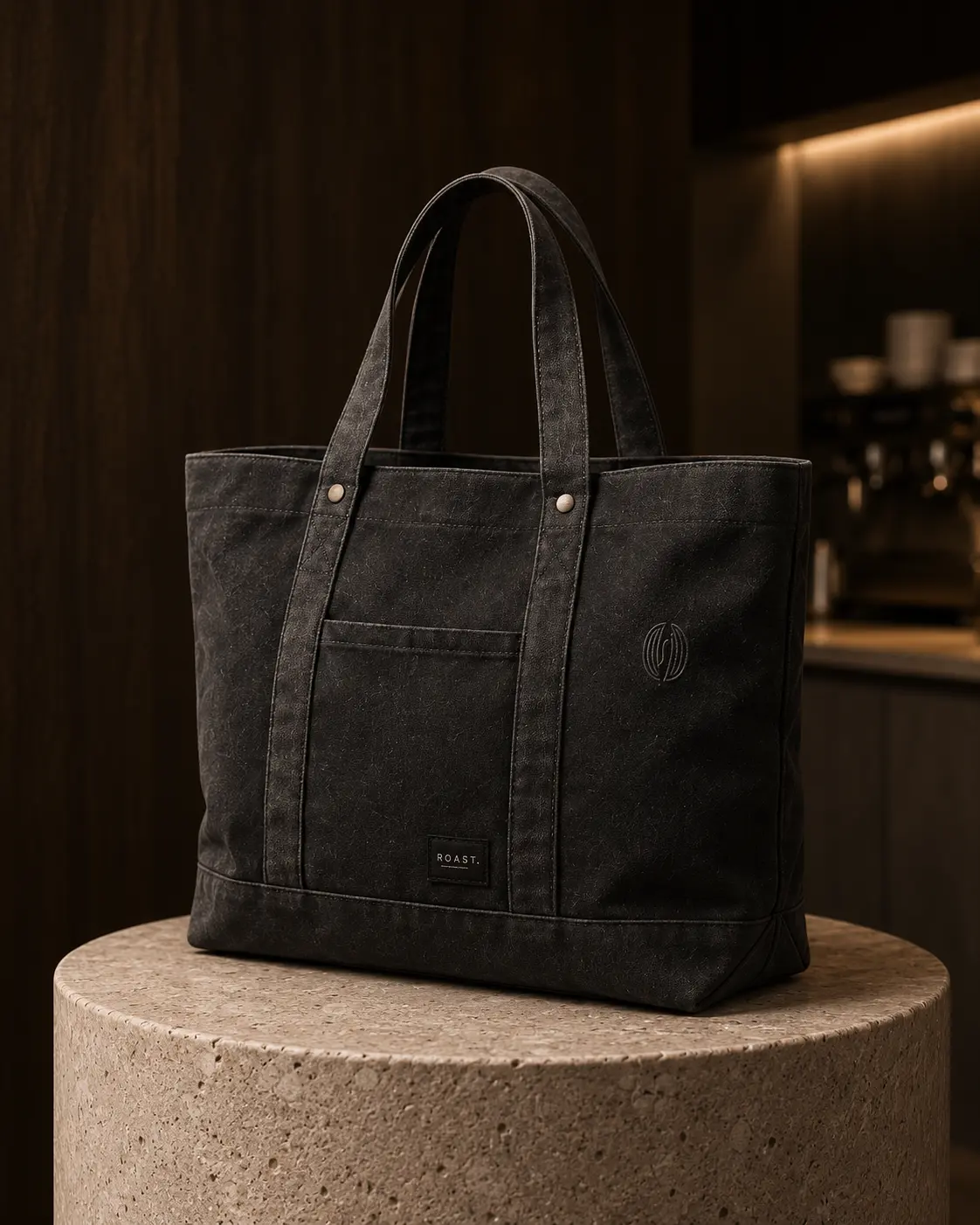 Canvas Tote in Washed Black
