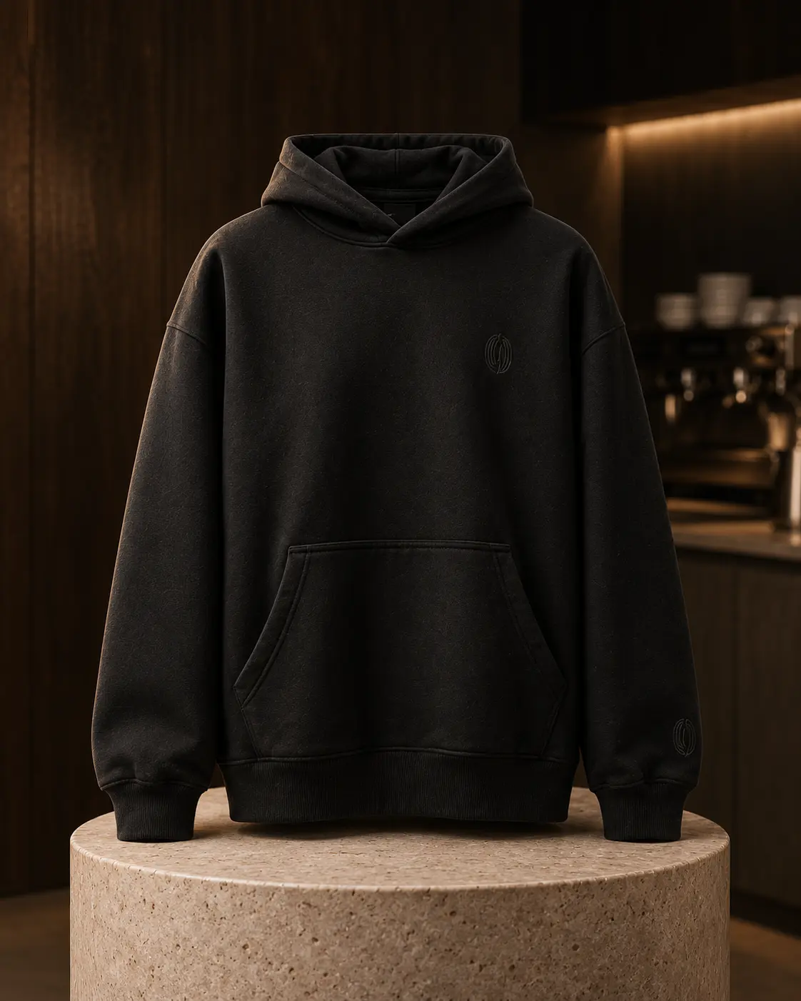 Oversized Hoodie in Washed Black