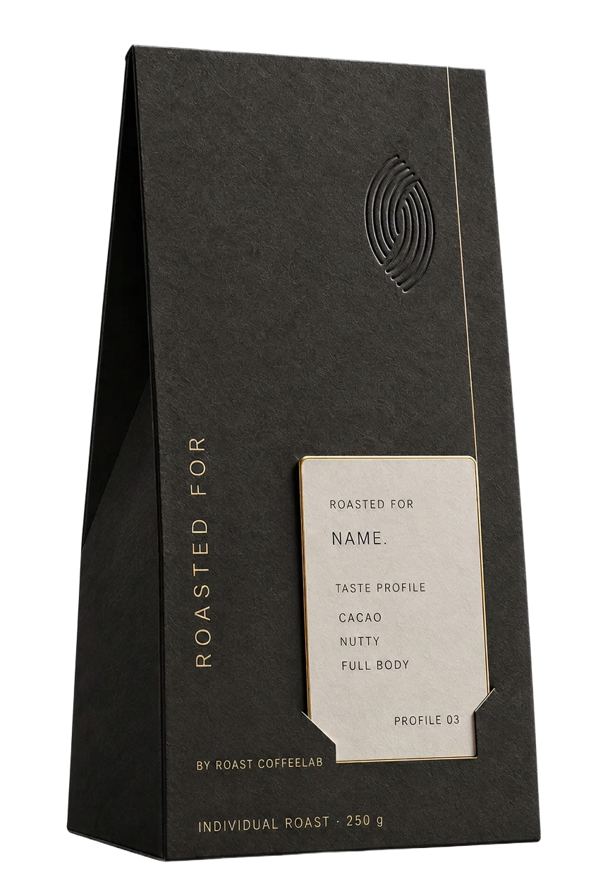 Individual roast package, black — cacao, nutty, full body